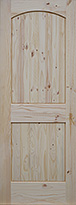 Knotty Pine Arch Raised 2-Panel V-Grooved Interior Door